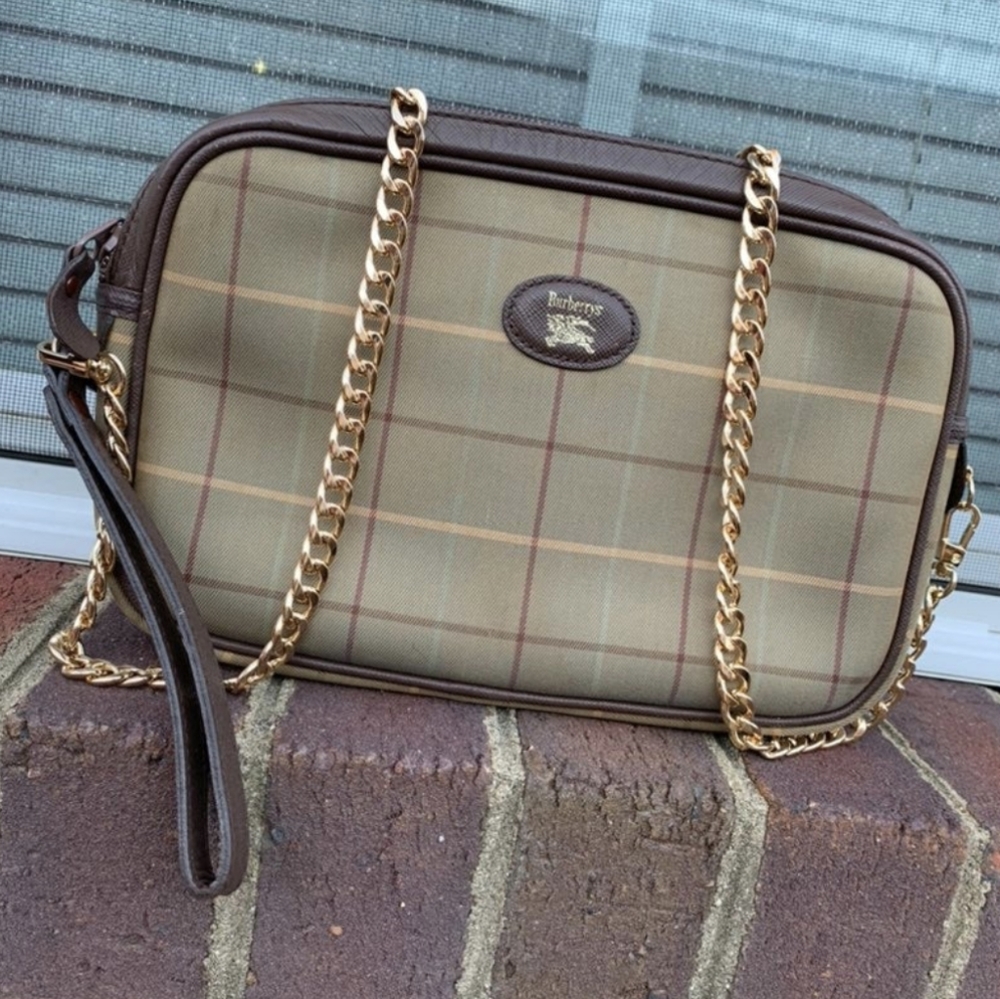Vintage Burberrys Nova Check Clutch-Shoulder Two Way Bag